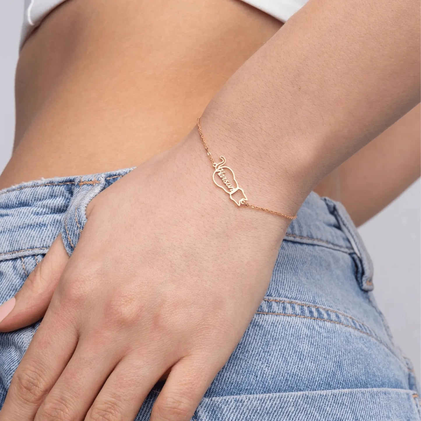 Personalisiertes Katzen-Namensarmband