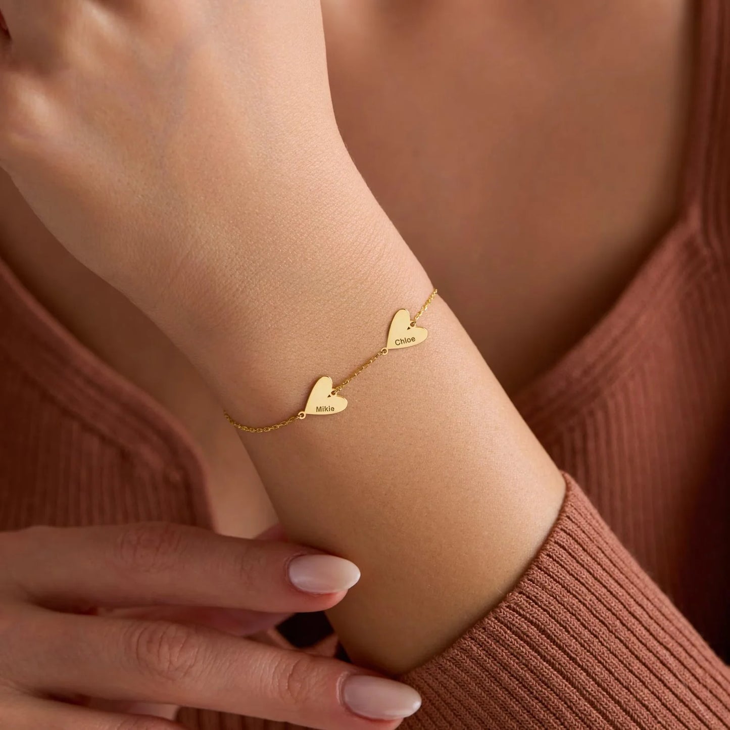 Personalisiertes Graviertes Herz Armband