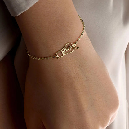 Personalisiertes Katzen-Namensarmband