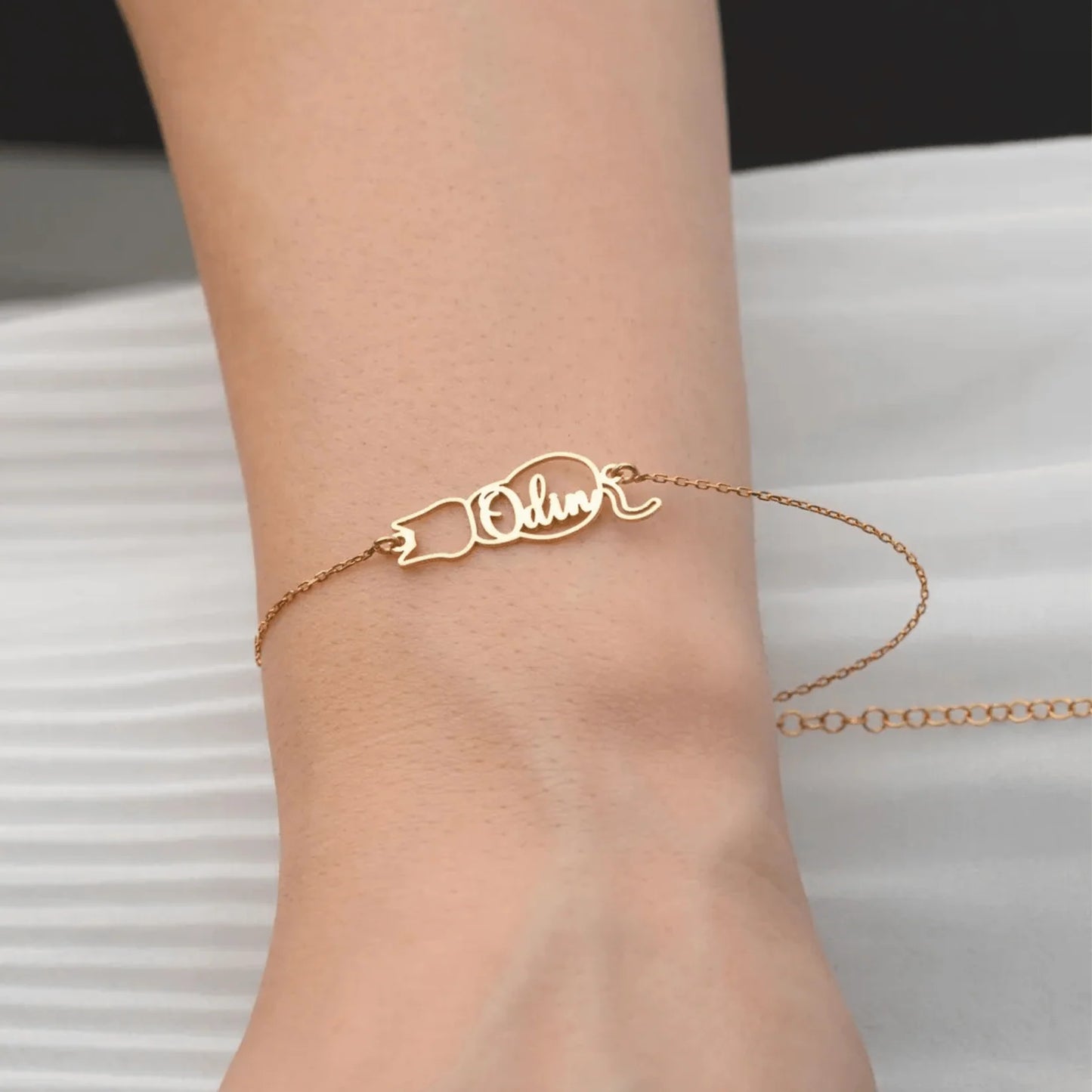 Personalisiertes Katzen-Namensarmband