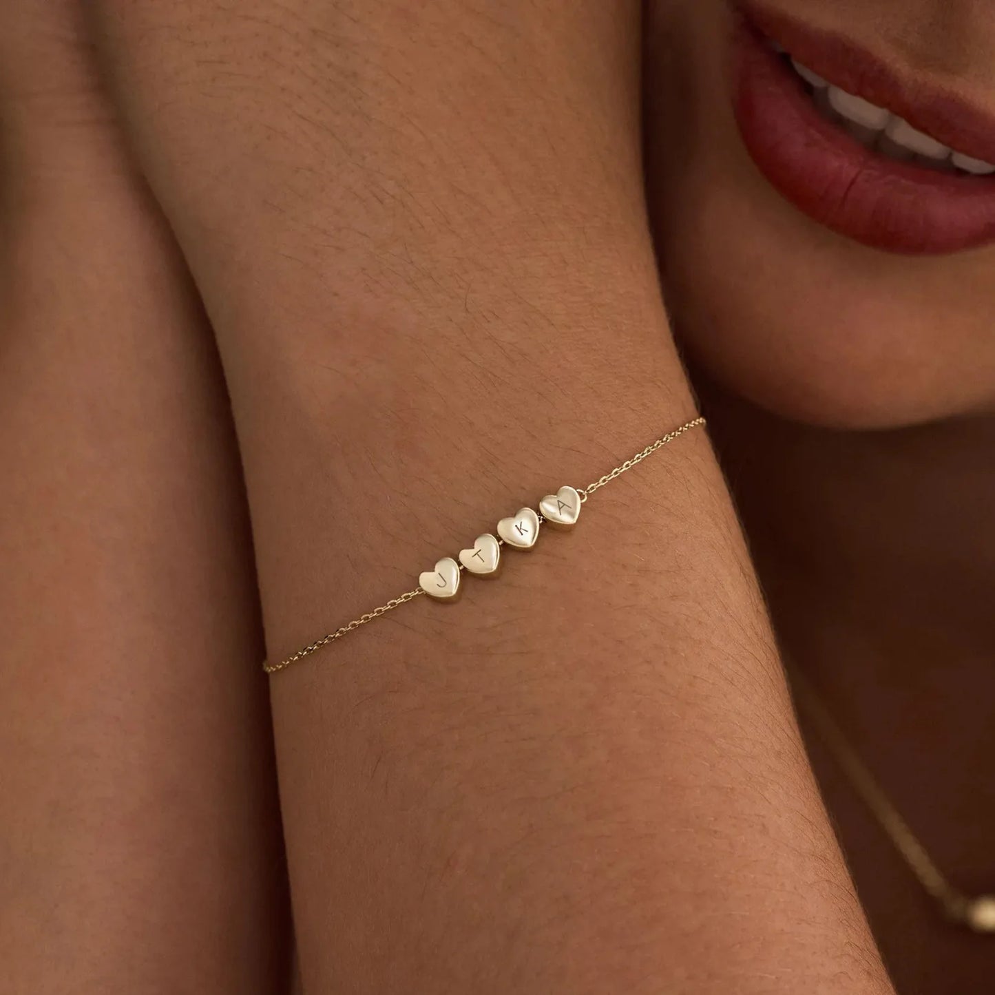 Personalisiertes Herz Initial Armband