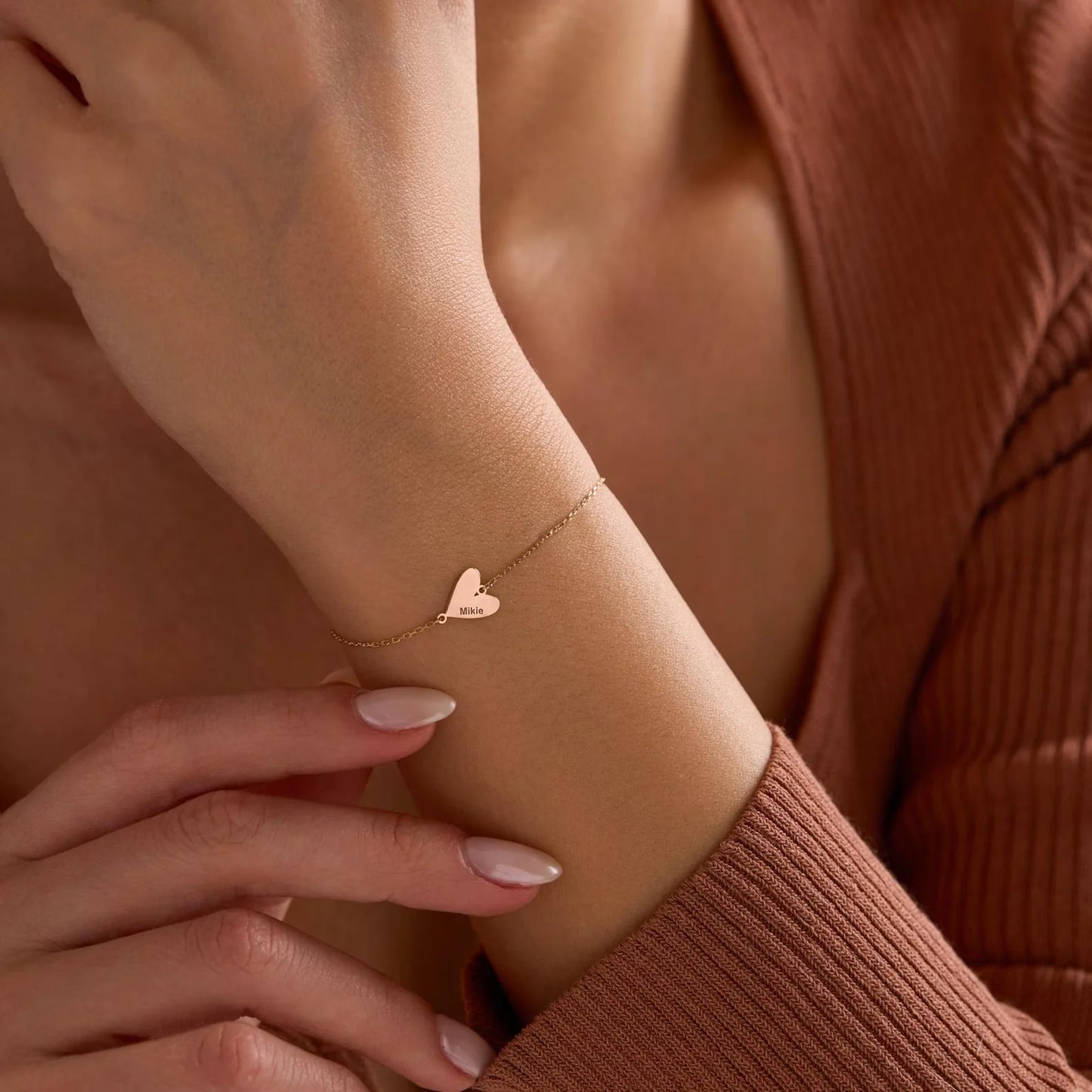 Personalisiertes Graviertes Herz Armband