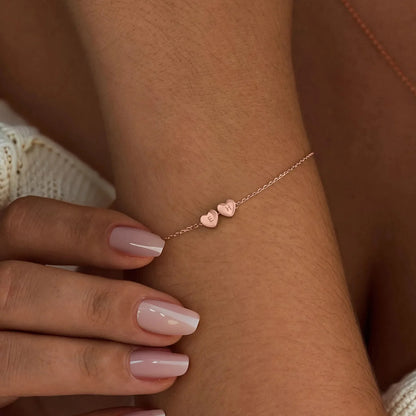 Personalisiertes Herz Initial Armband