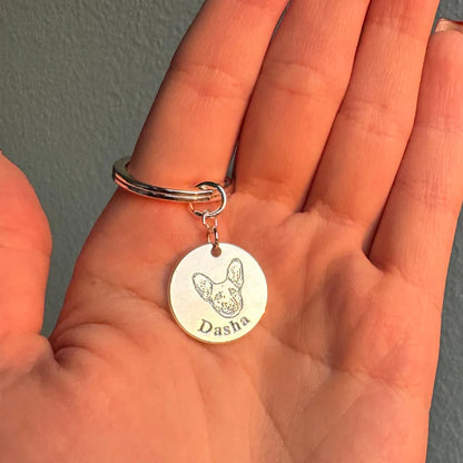 Personaliserter Haustiergesicht Schlüsselanhänger