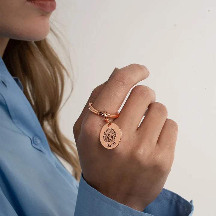 Personaliserter Haustiergesicht Schlüsselanhänger