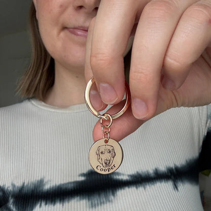 Personaliserter Haustiergesicht Schlüsselanhänger