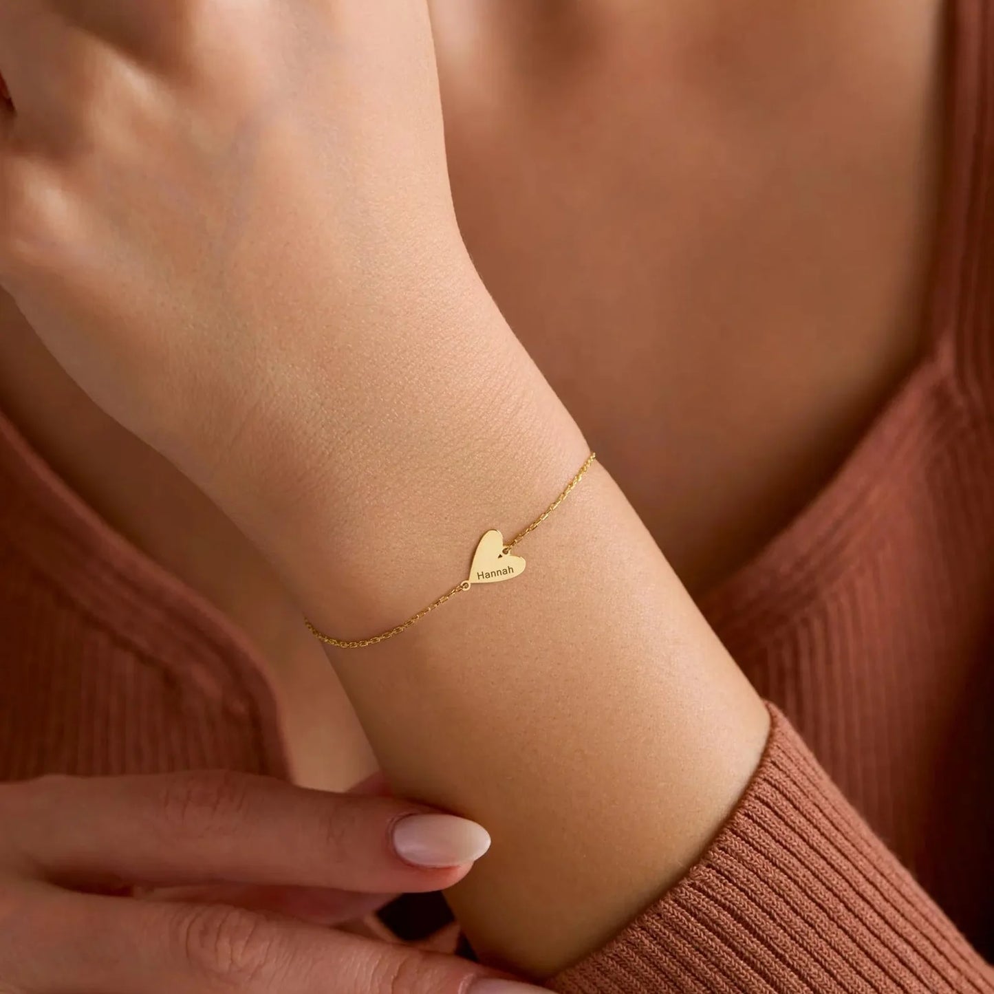 Personalisiertes Graviertes Herz Armband