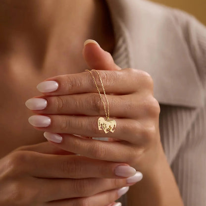 Personalisierte Pfoten & Herz Namenskette