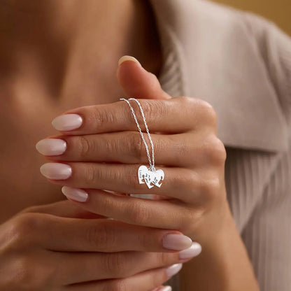 Personalisierte Pfoten & Herz Namenskette