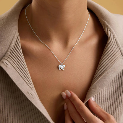 Personalisierte Pfoten & Herz Namenskette