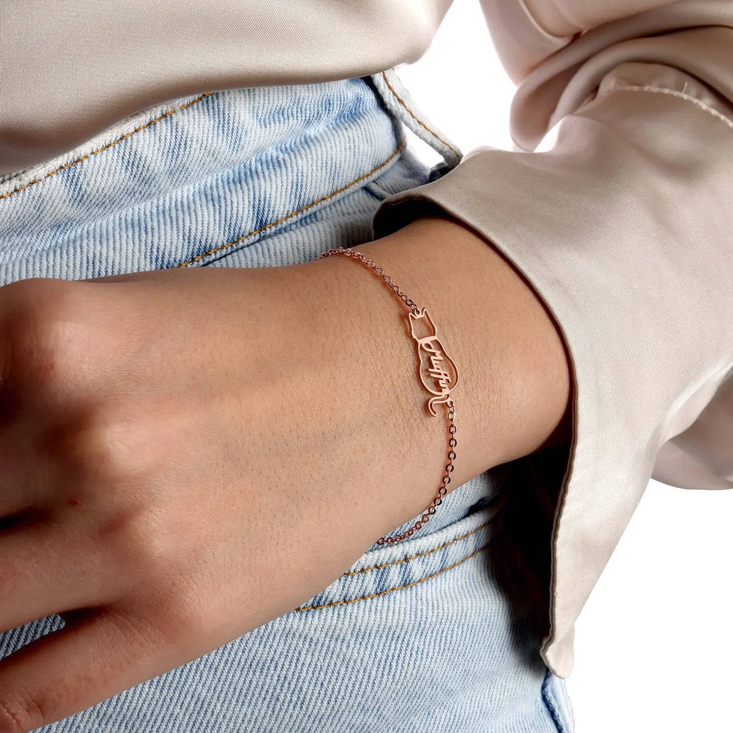 Personalisiertes Katzen-Namensarmband